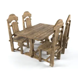 Aged table chairs from